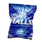Blue Halls packet on a white background