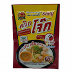 Packaged food product with colorful label featuring text and images on a white background