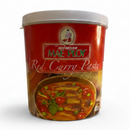 Container of Mae Ploy Red Curry Paste on a white background