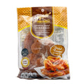 Packaged preserved giant tamarind on a white background