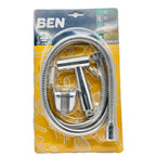 BEN Handheld Bidet Spray Set with chrome flexible hose front on white background