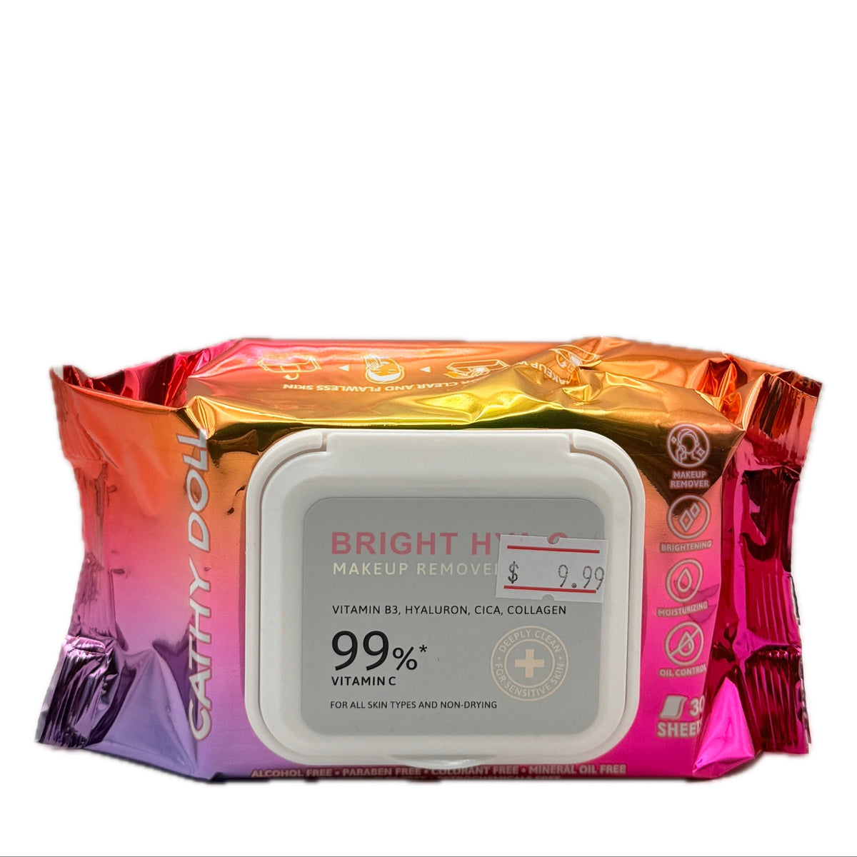 Cathy Doll Bright Hya C Makeup Remover Wipes 30 Sheets pack front