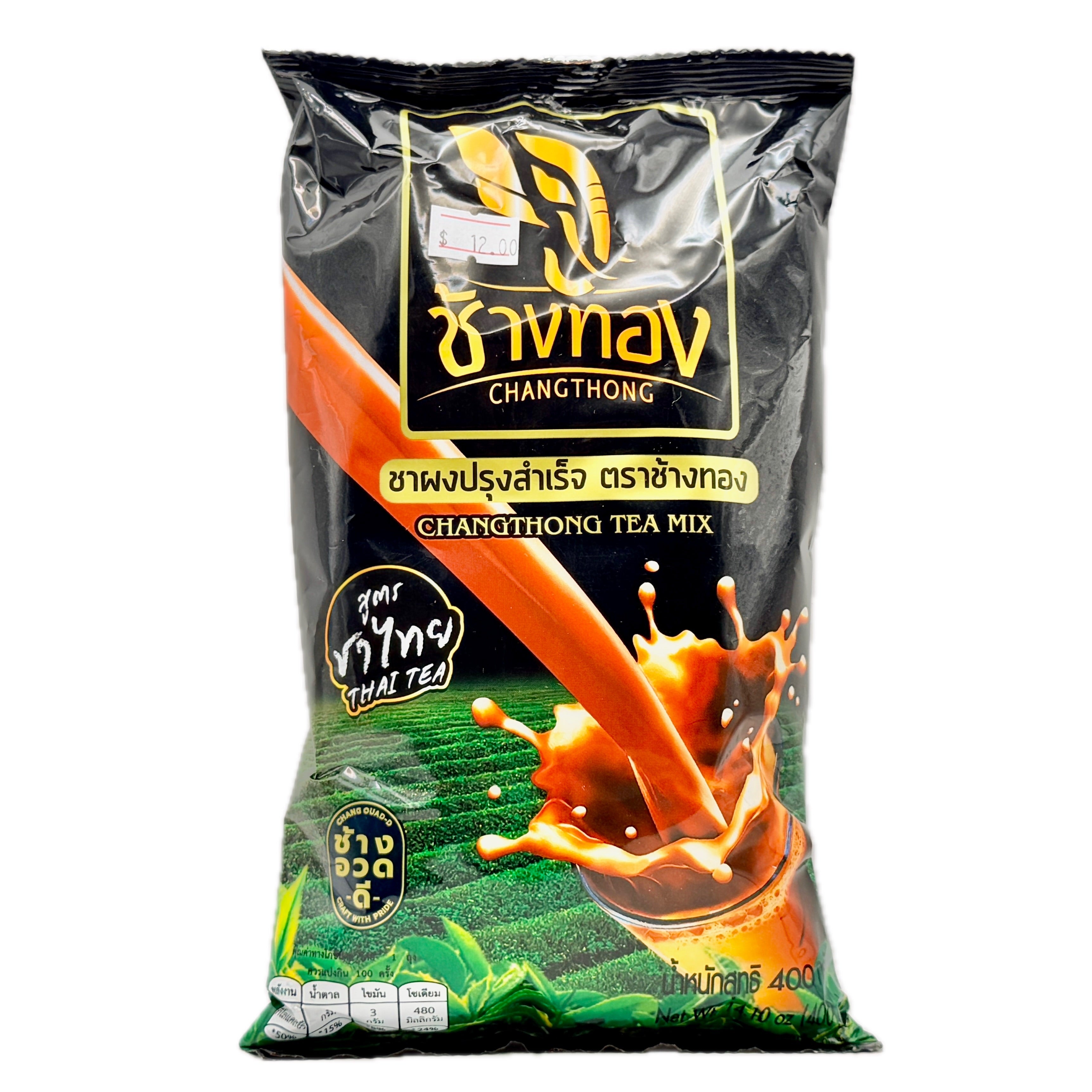 Changthong Thai tea mix 400g black bag front label