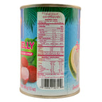 Chef's Choice Coconut Jelly in Lychee Syrup back label showing nutrition information and barcode