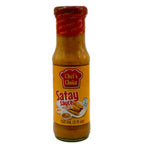 Chef's Choice satay sauce vegan 150ml glass bottle front label