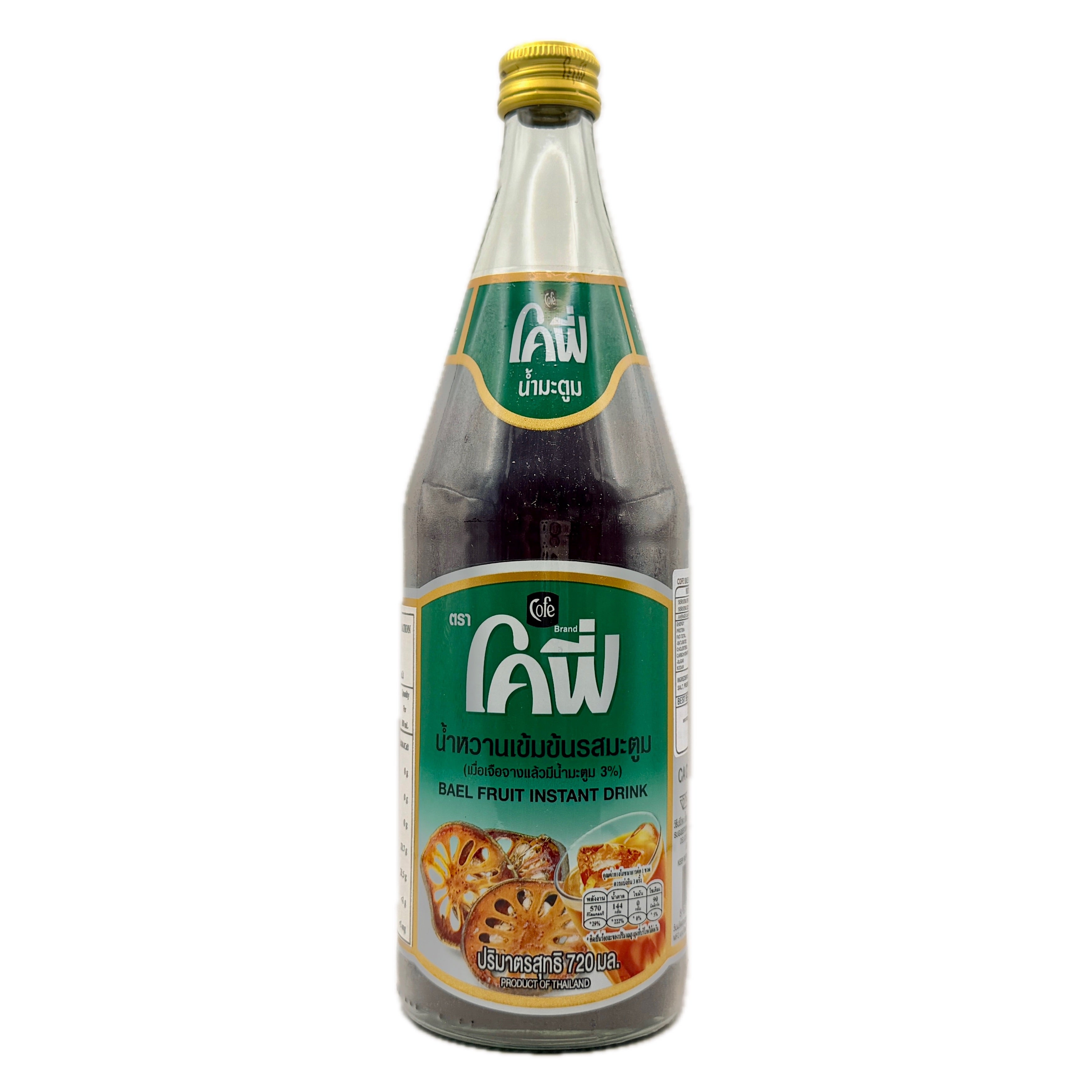 Cofe Bael Fruit Instant Drink 720ml green label glass bottle