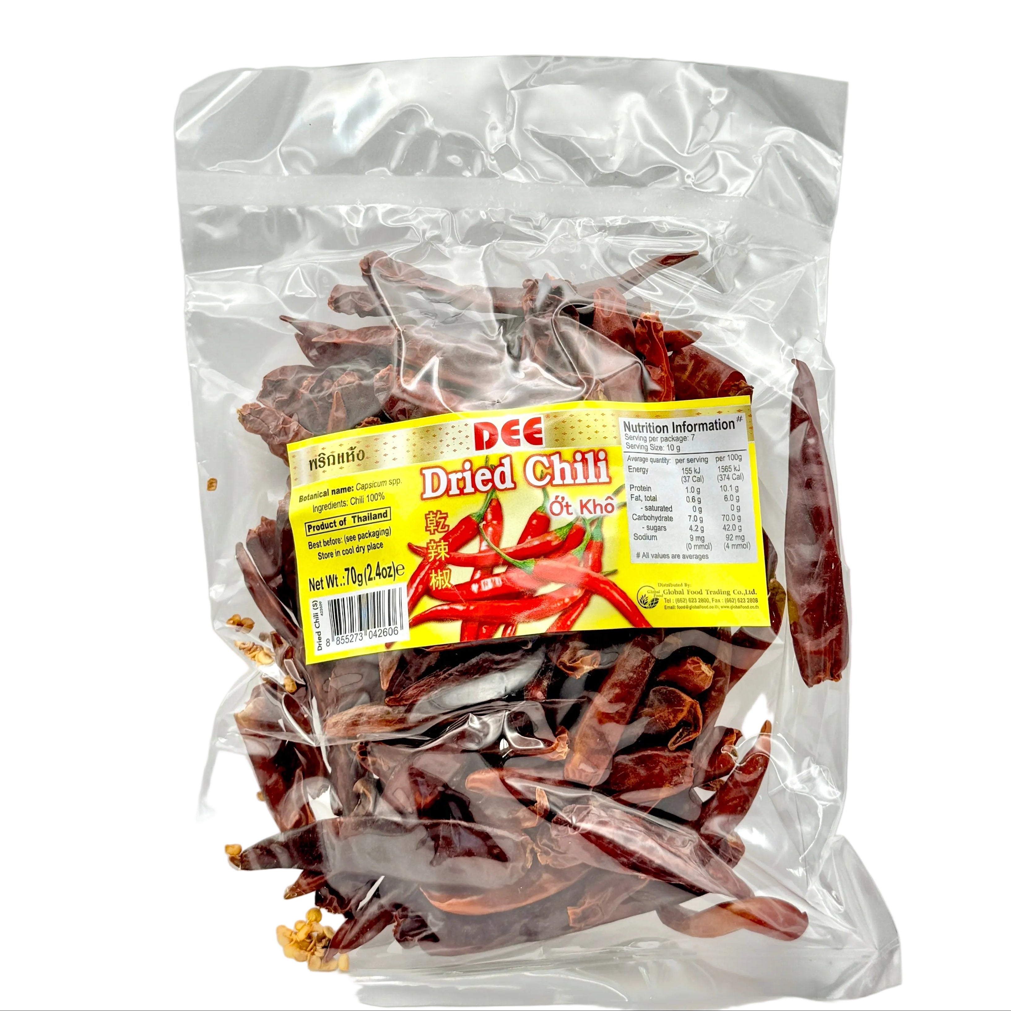 DEE Dried Chilli 70g | Whole Thai Red Chillies Buy Online AU – Thai ...