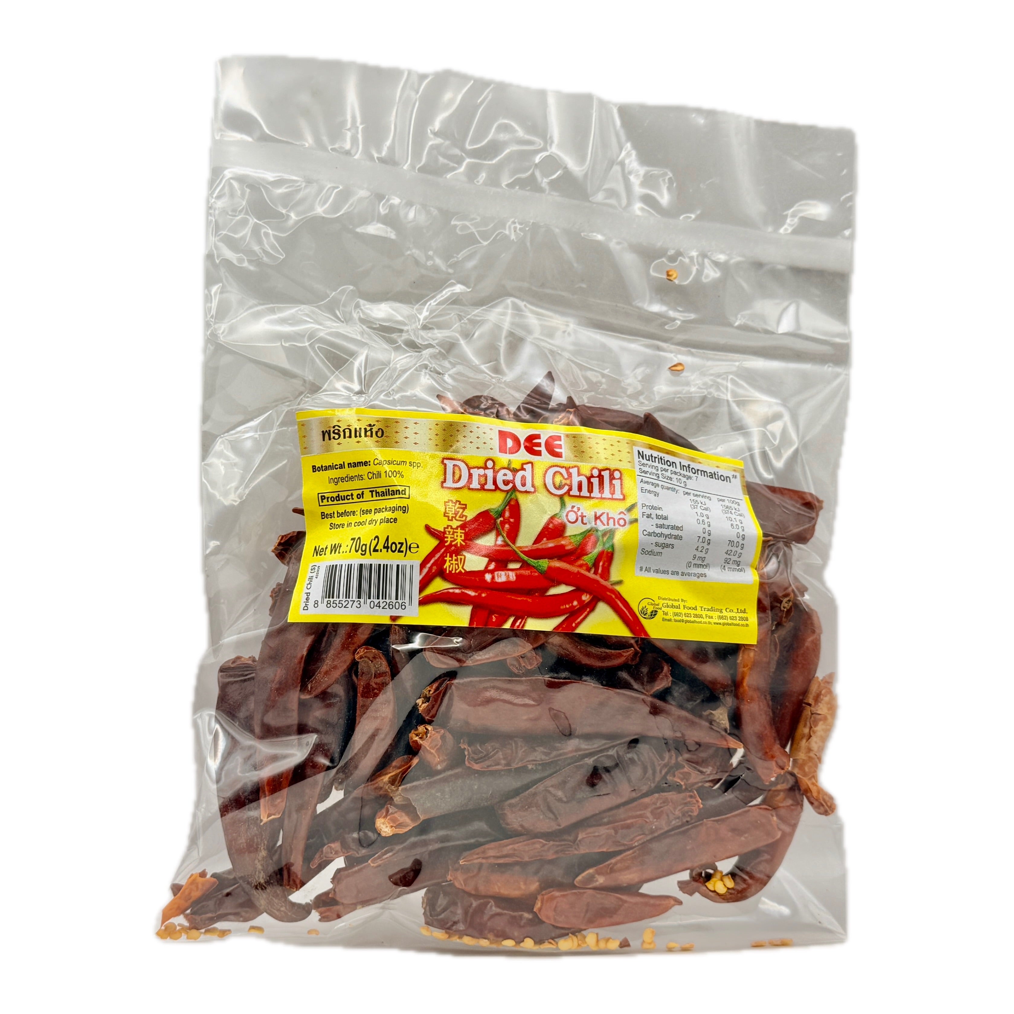 Dee Dried Chili Whole 70g pack