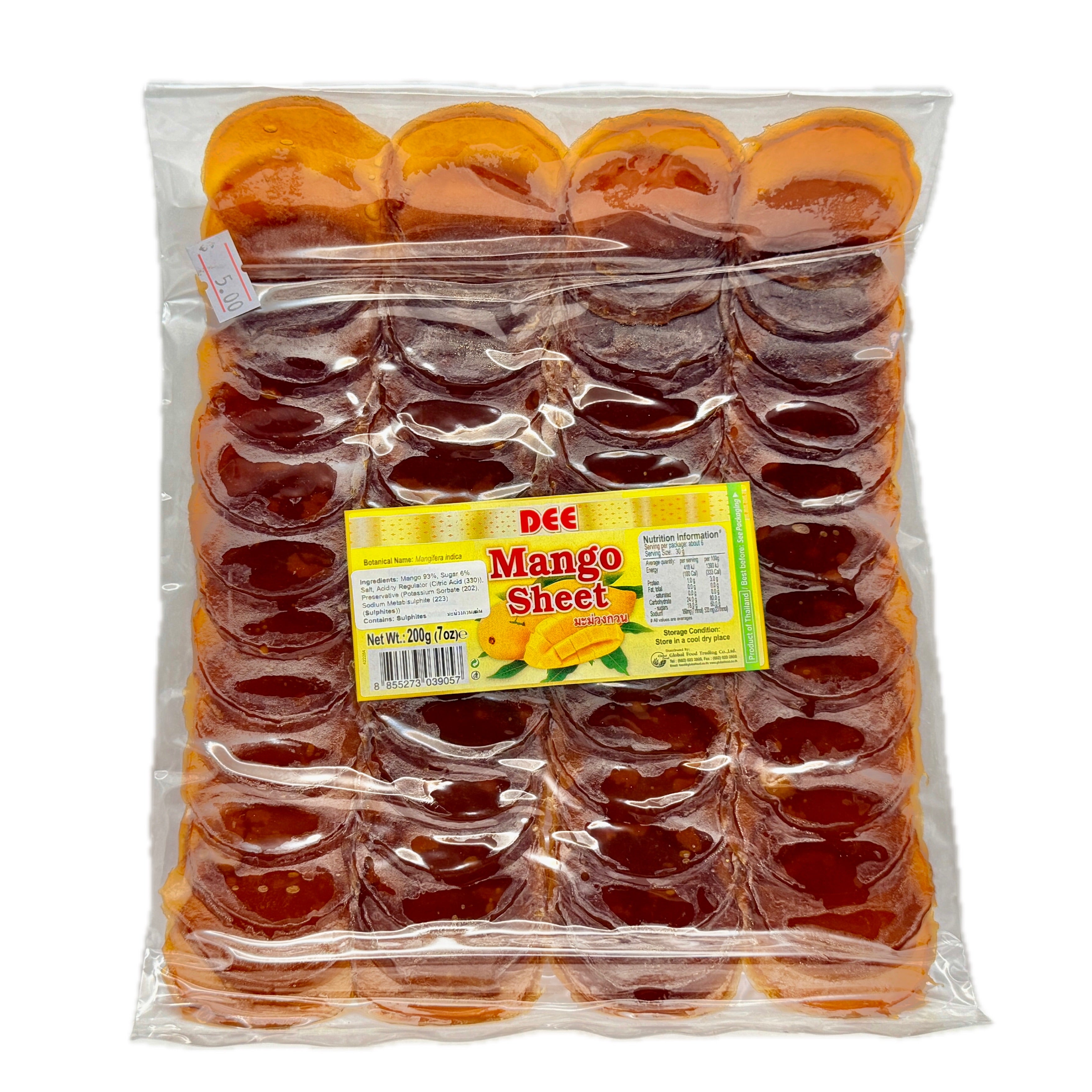 Dee Mango Sheet Thai dried mango slices 200g clear packaging