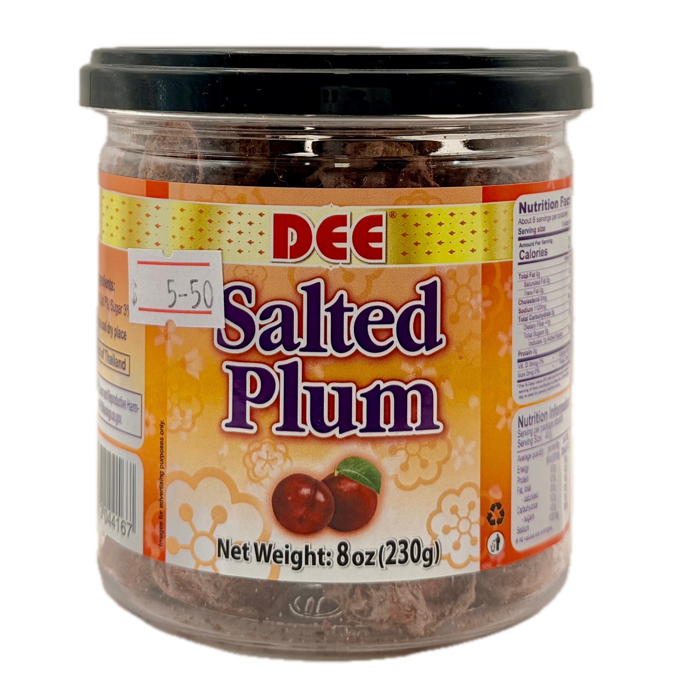 DEE Salted Plum 230g jar front Thailand orange label