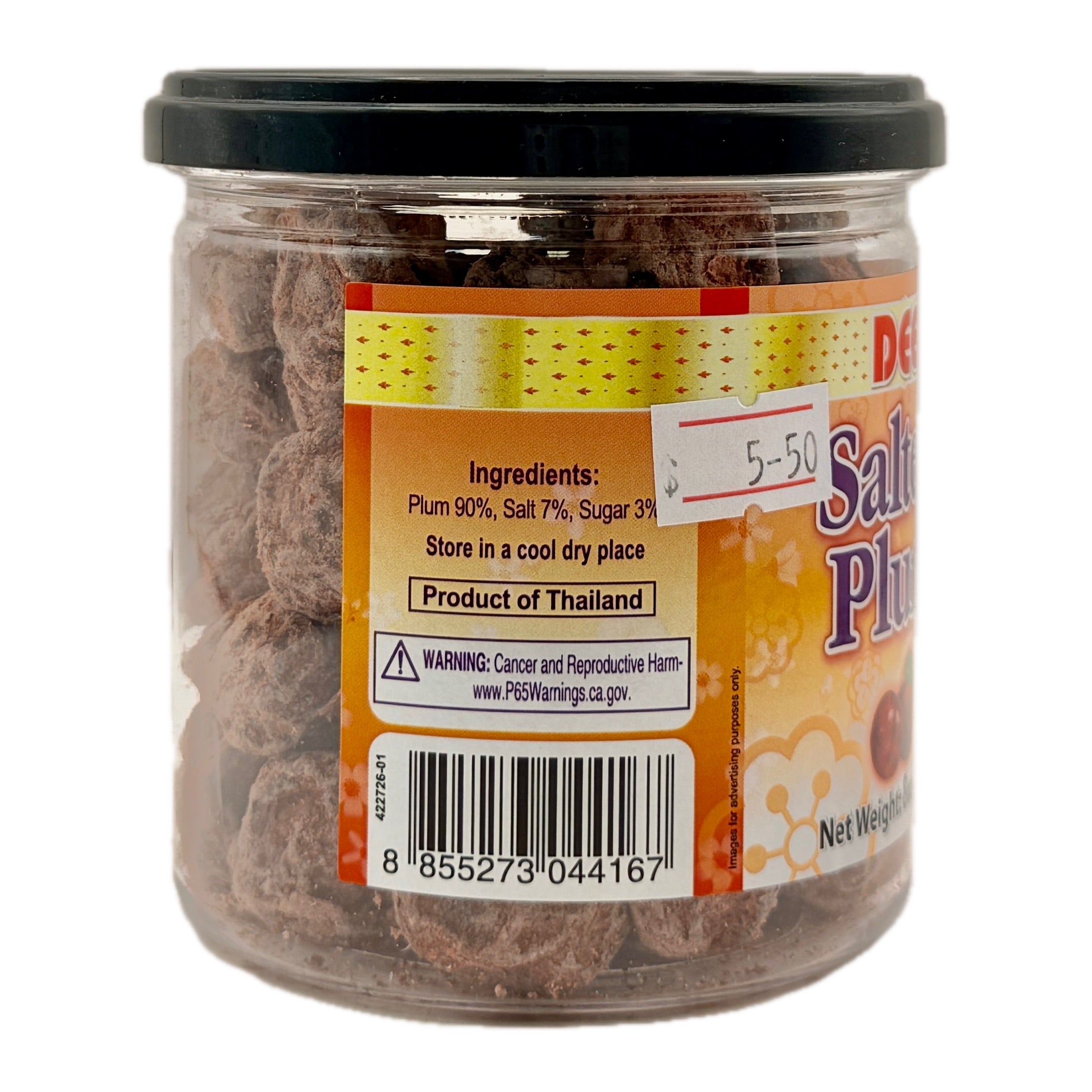 DEE Salted Plum ingredients label back view