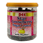 DEE Star Gooseberry Sugar Coated with Chili 250g jar front view