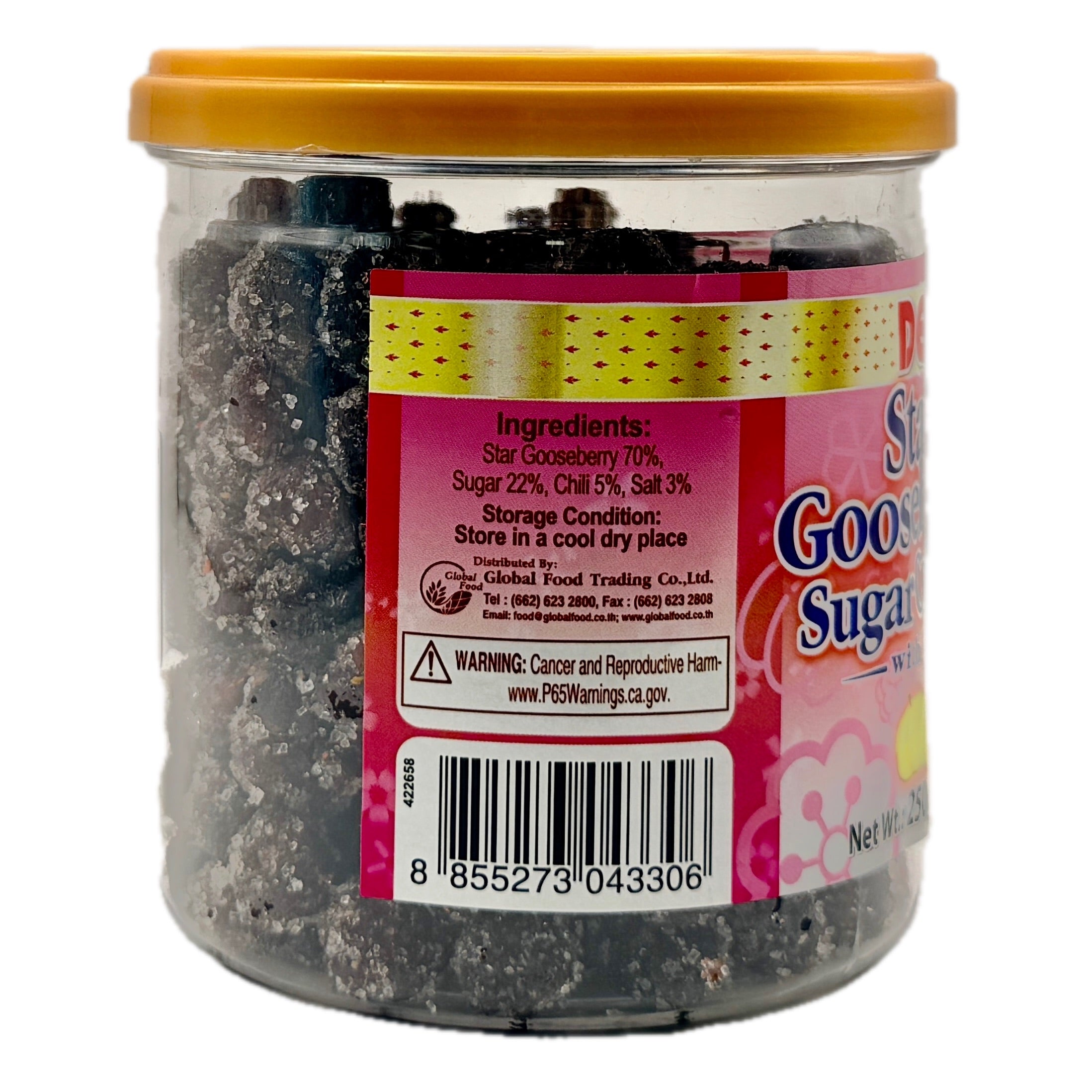 DEE Star Gooseberry ingredients label chili sugar Thailand