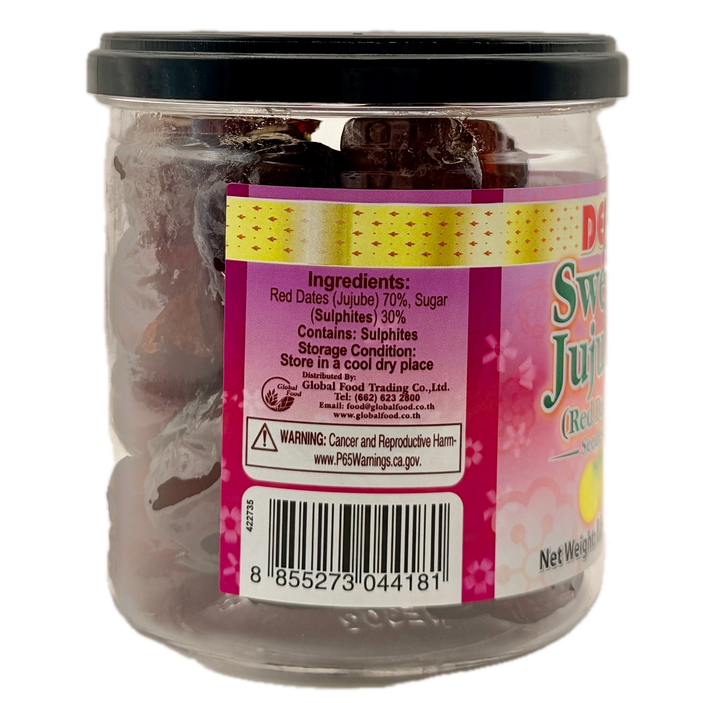 DEE Sweet Jujube Red Dates ingredients back label