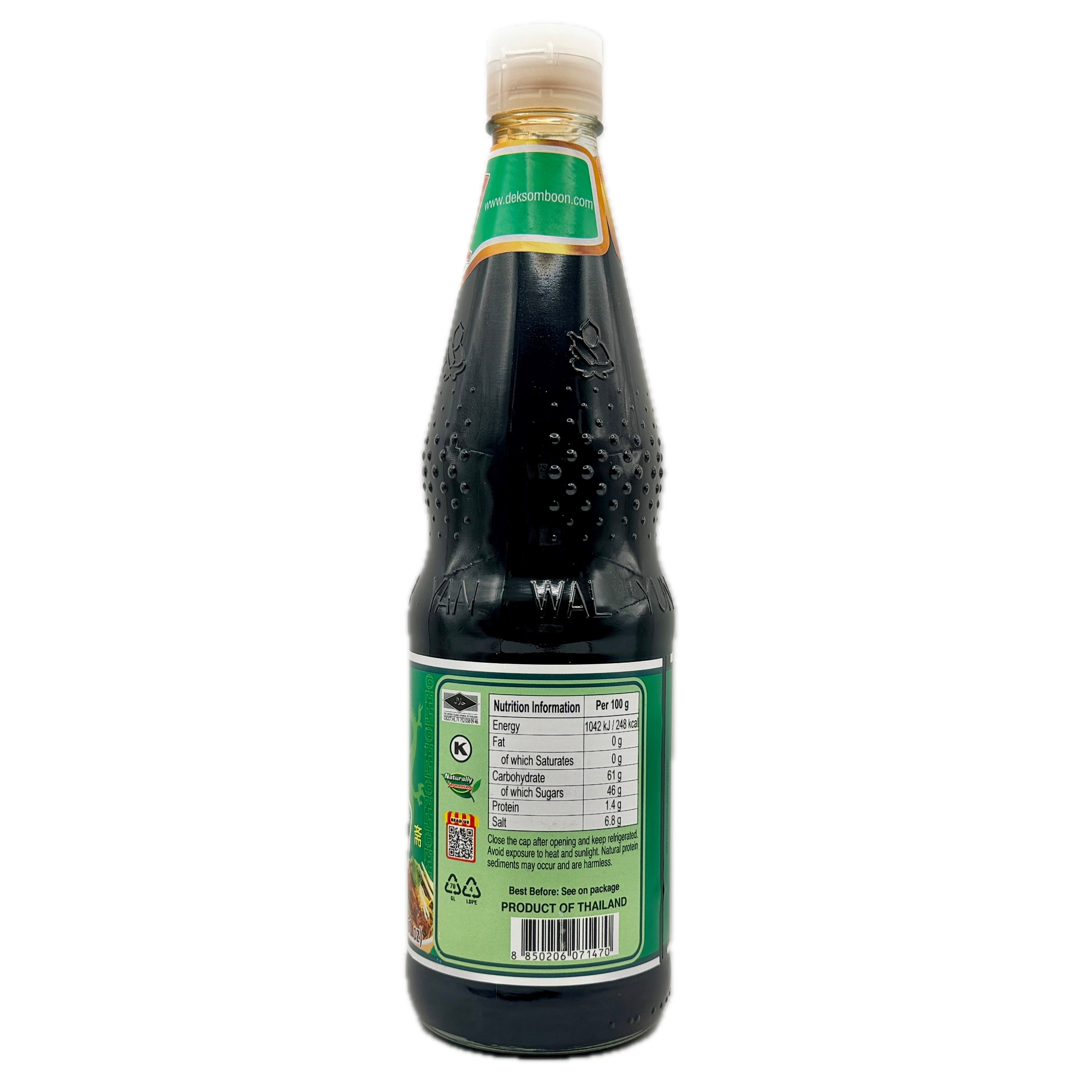 Dek Som Boon Black Sweet Soy Sauce 950g back nutrition label