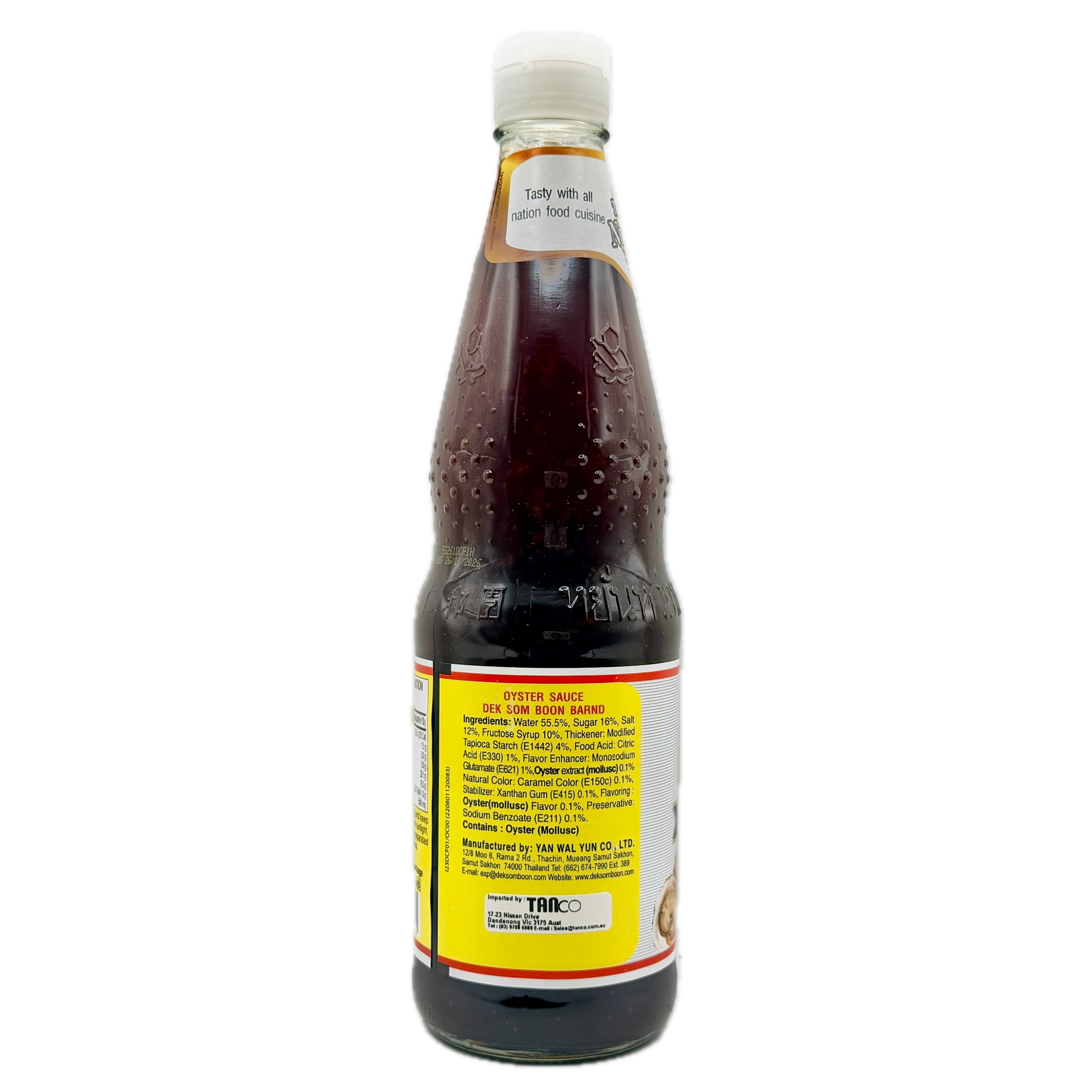 Dek Som Boon Oyster Sauce 850g alternate back English ingredients