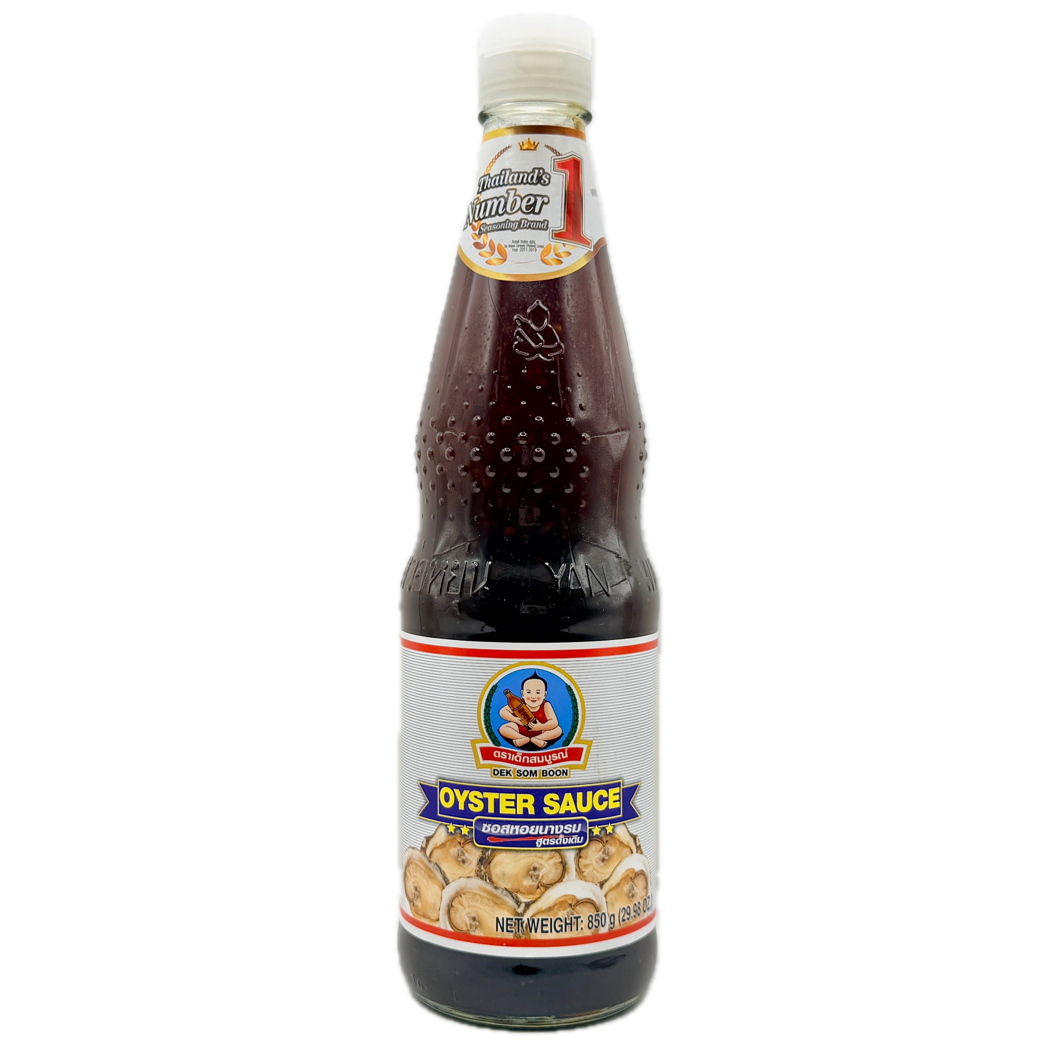 Dek Som Boon Oyster Sauce 850g white label Thailand No.1 bottle front