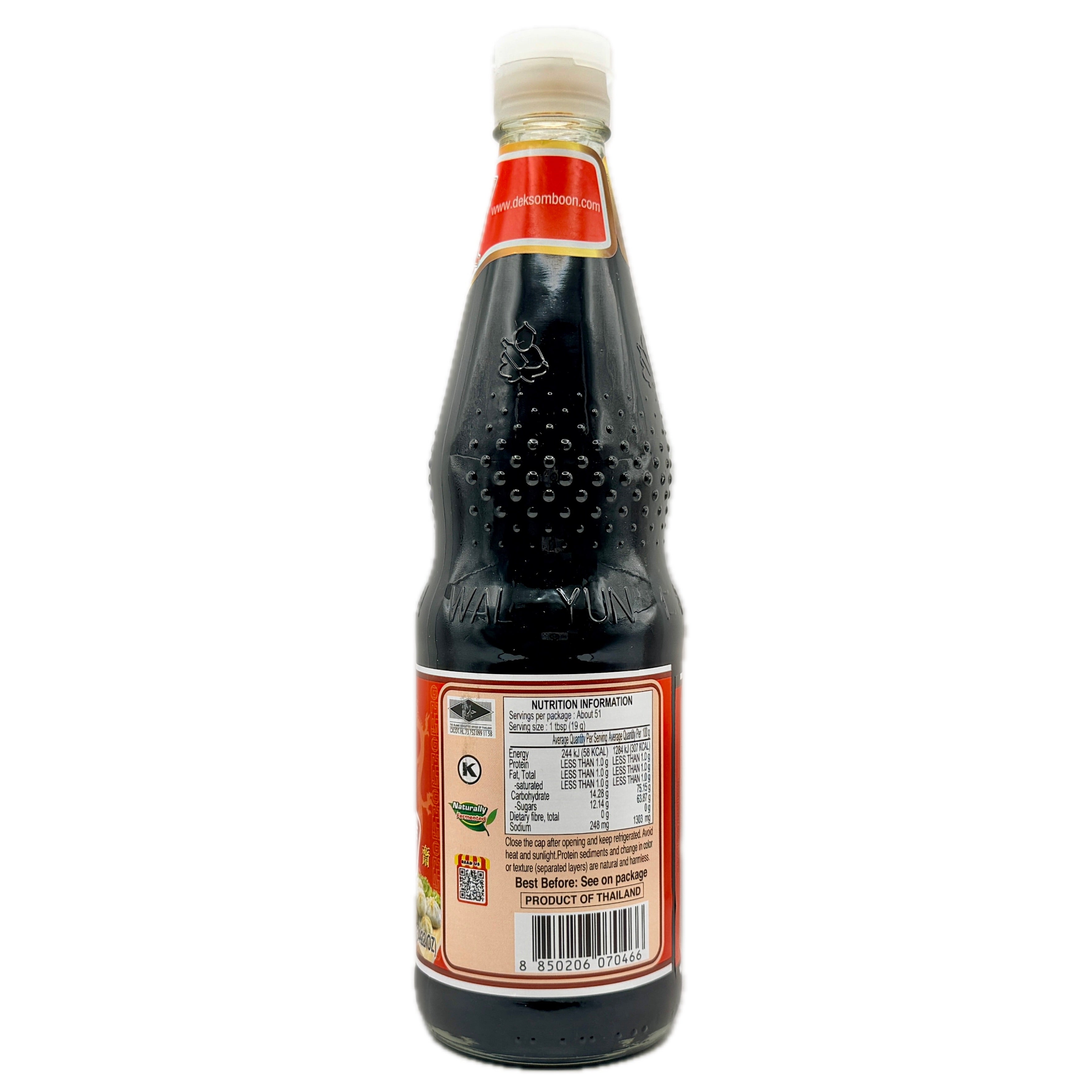 Dek Som Boon Sweet Soy Sauce 970g back nutrition label ingredients