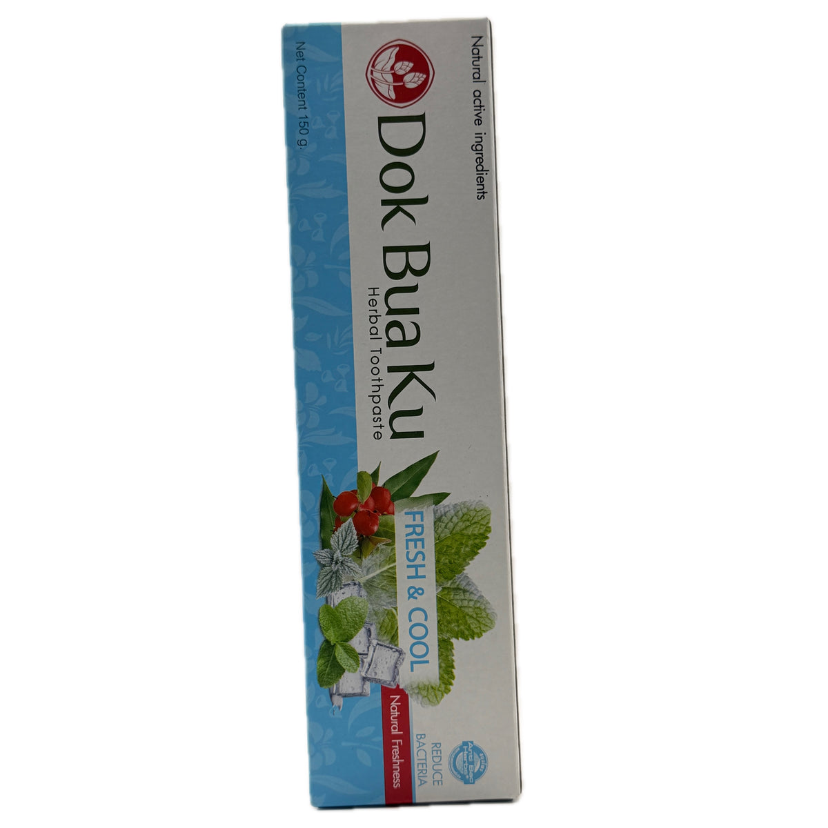Dok Bua Ku Fresh Cool herbal toothpaste 150g blue box front mint