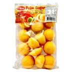 Packaged lemons with a palm sugar brand label on a white background