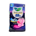 Laurier Soft and Safe Overnight Wing Sanitary Napkin 30cm 16pcs front packaging upright view