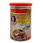 Maeboonlam Brand fermented gouramy fish pla ra 500g jar front label