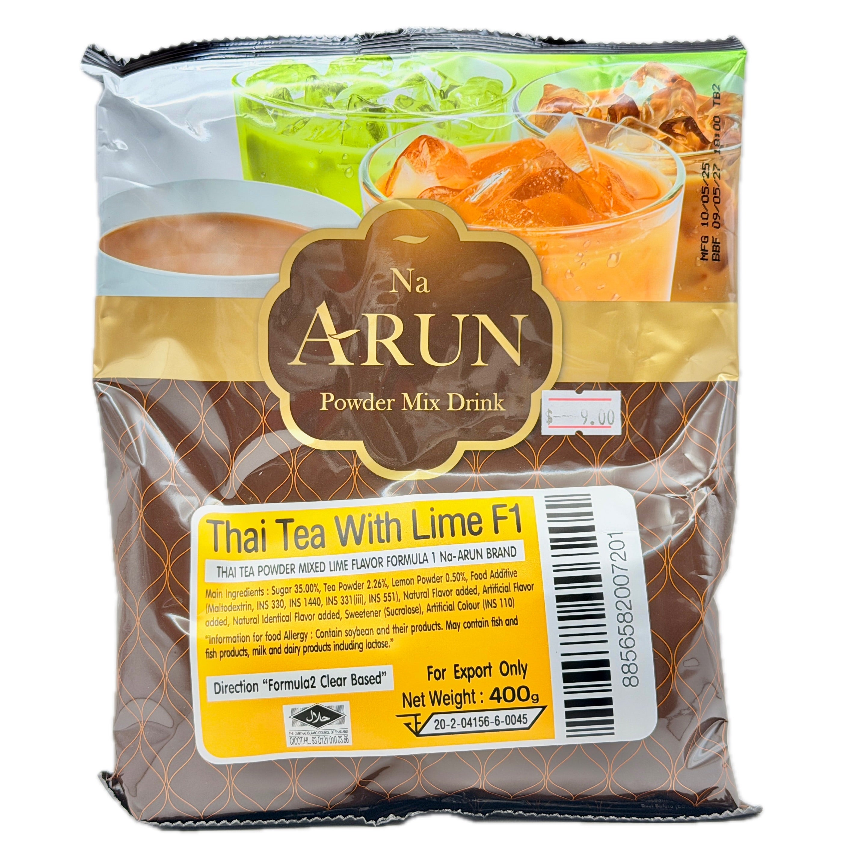 Na-Arun Thai tea with lime powder mix 400g formula 2 clear based