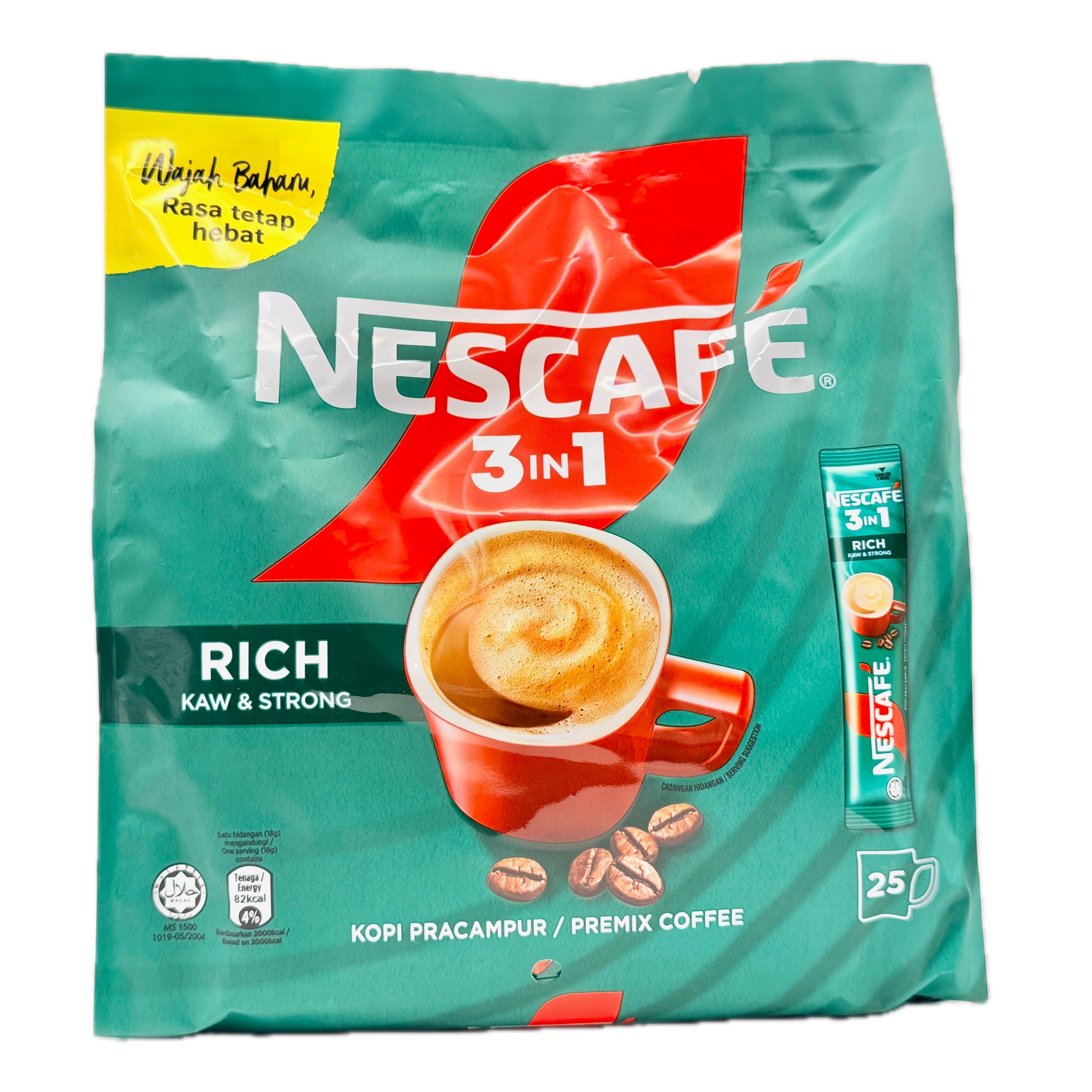 Nescafe 3in1 rich kaw strong premix coffee 25 sachets Malaysian edition