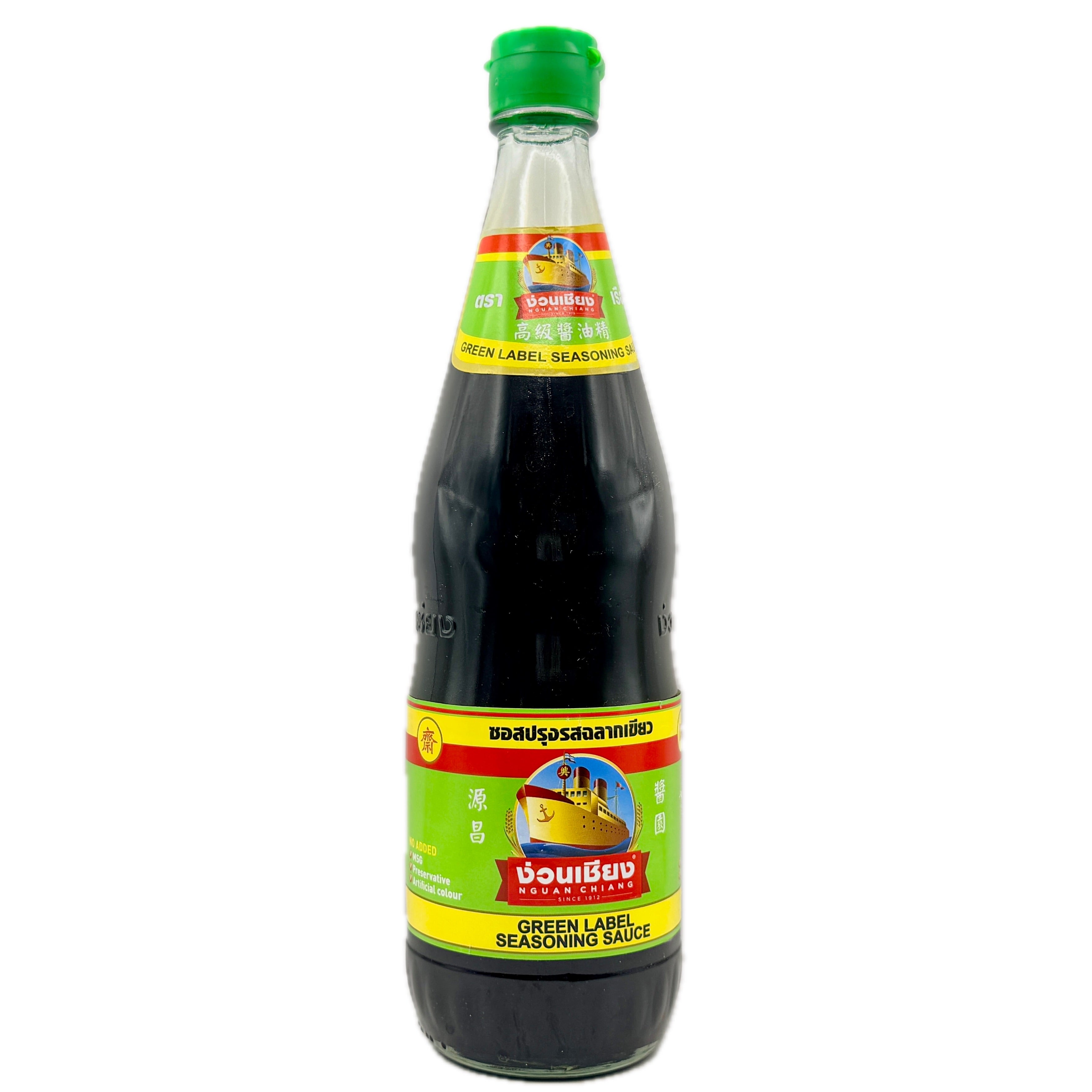 Nguan Chiang Green Label Seasoning Sauce 700ml green label glass bottle