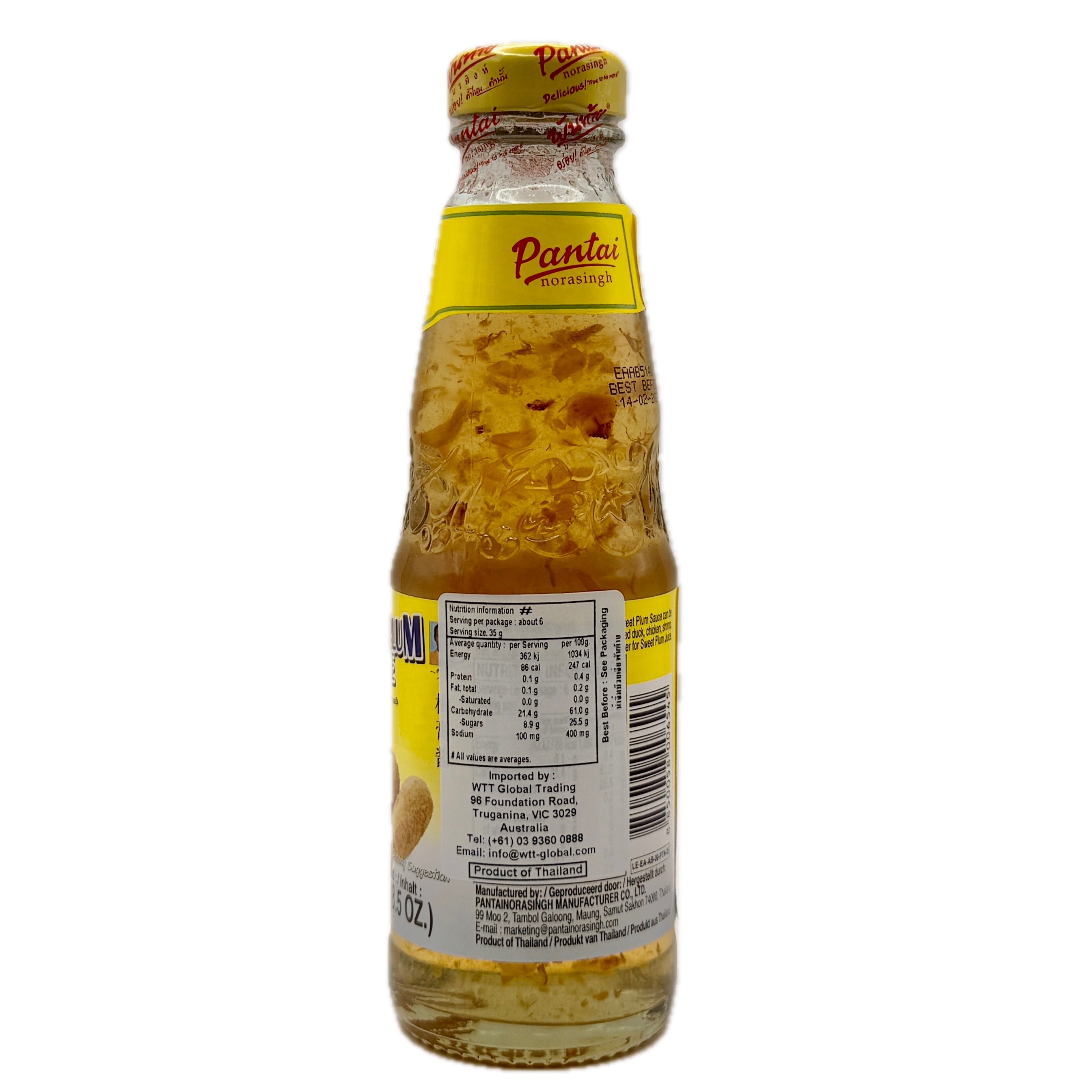 Pantai Norasingh Sweet Plum Sauce 200ml - Back Label