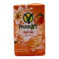 Parrot Lily Peach Soap Bar 70g orange packaging with lily and peach design