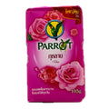Parrot Rose Soap Bar 105g pink packaging with rose flower design