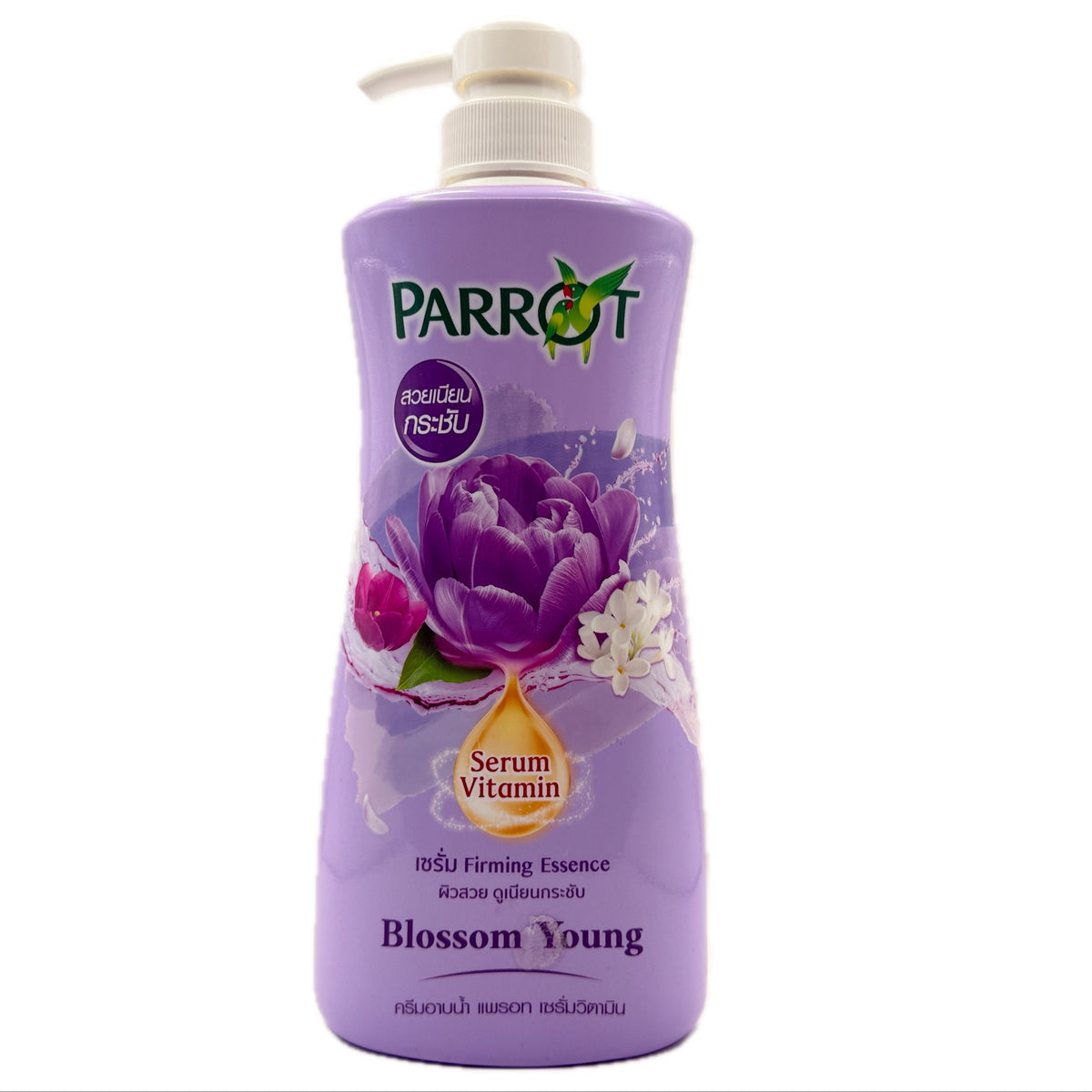 Parrot Serum Vitamin Blossom Young Shower Cream 450ml purple bottle front