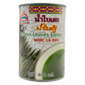 Por Kwan Pandan Leaves Extract 400ml white and green can with pandan leaf design and Thai script