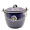 Rabbit Brand Grade A Purple Enamelware Pot with lid on white background