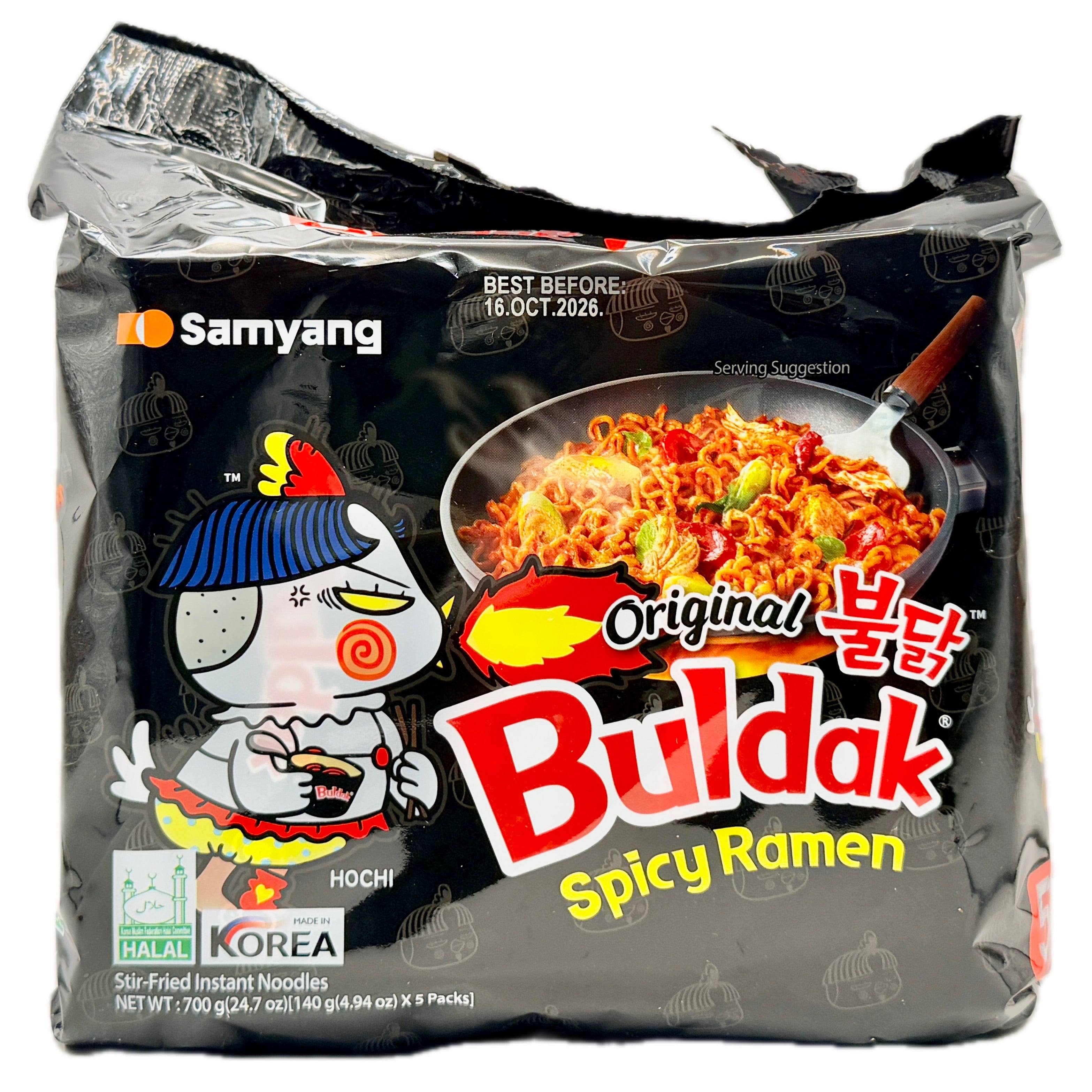 Samyang Buldak Original Spicy Ramen 5 Pack 700g front packaging