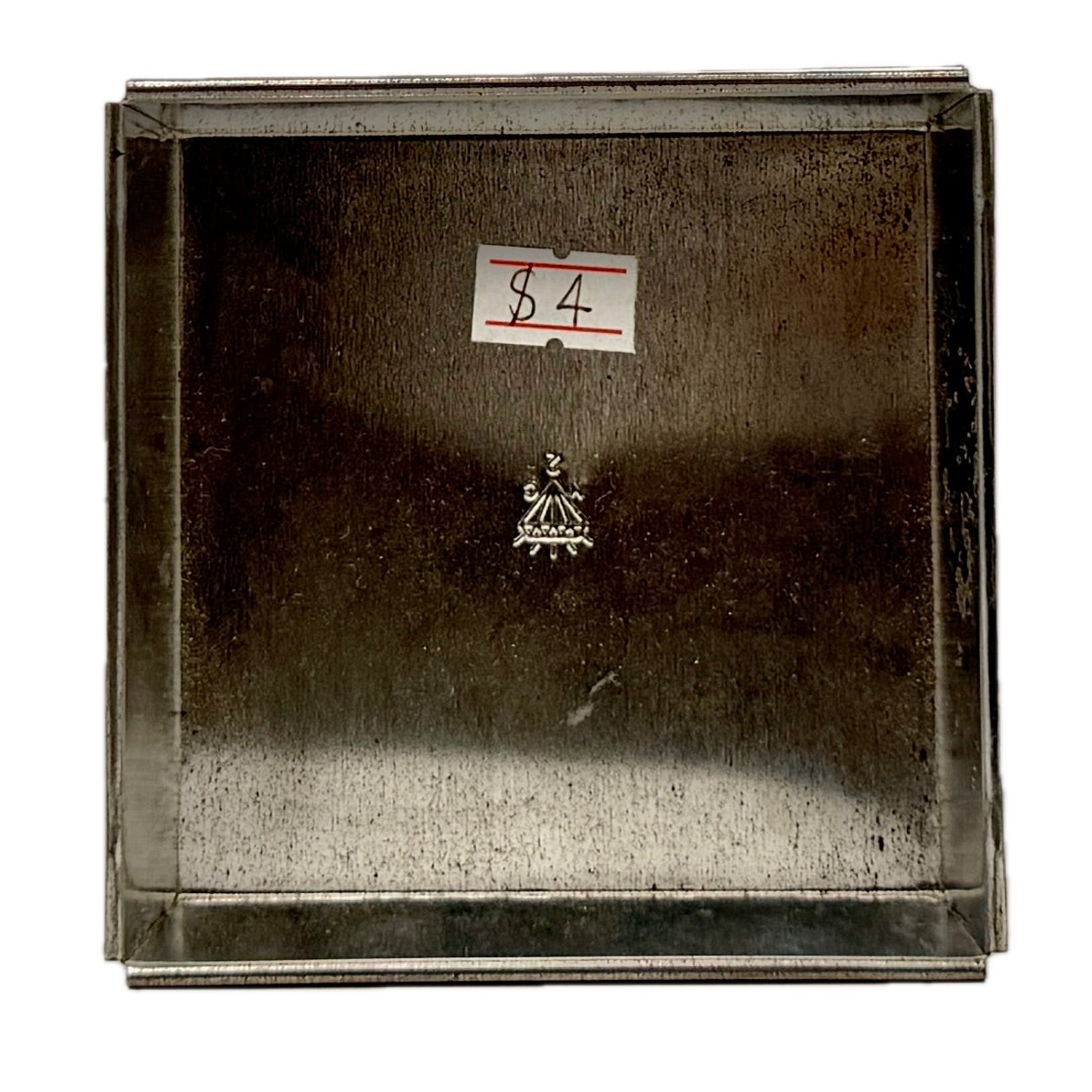 Small Stainless Steel Square Tray on white background