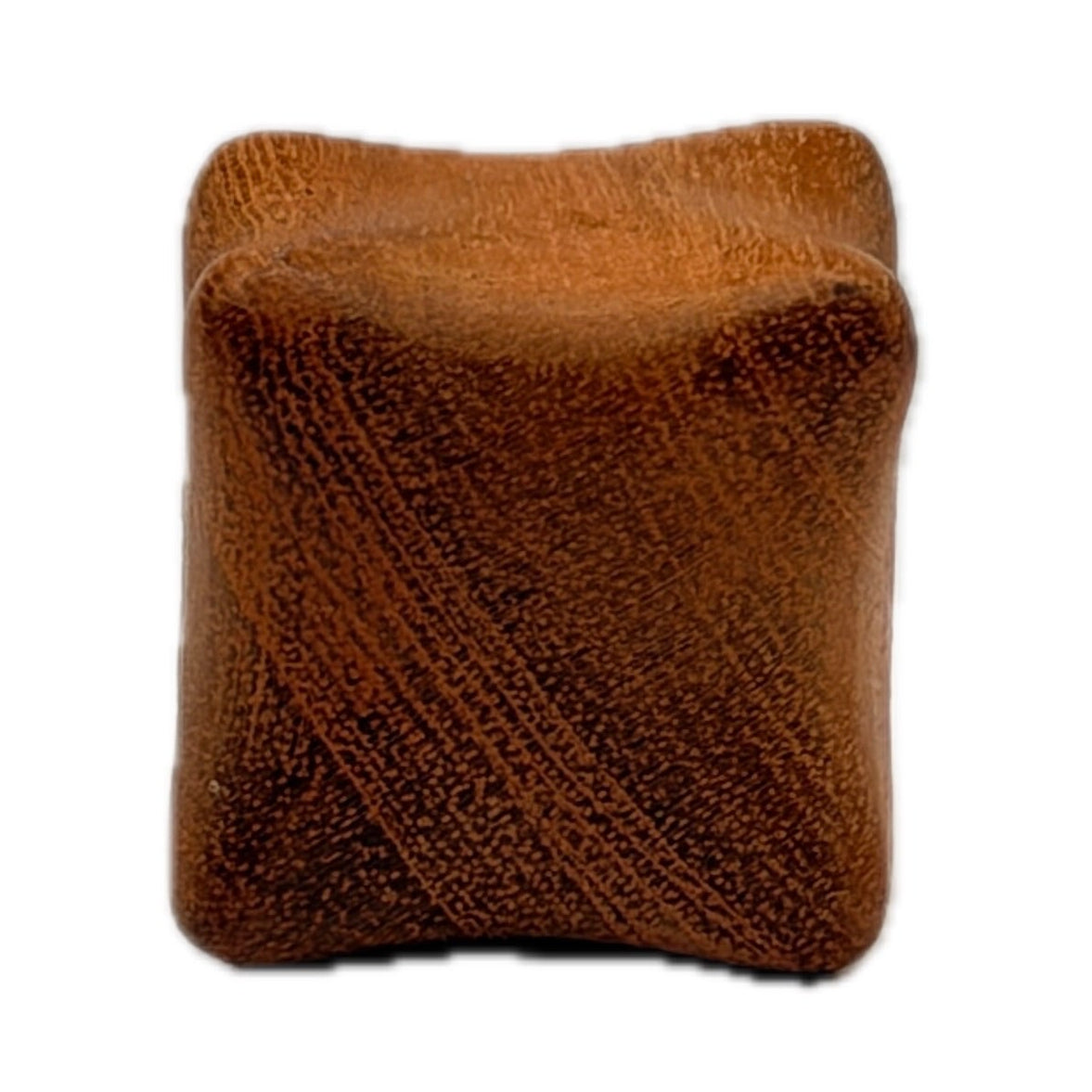 Brown textured cube on a white background