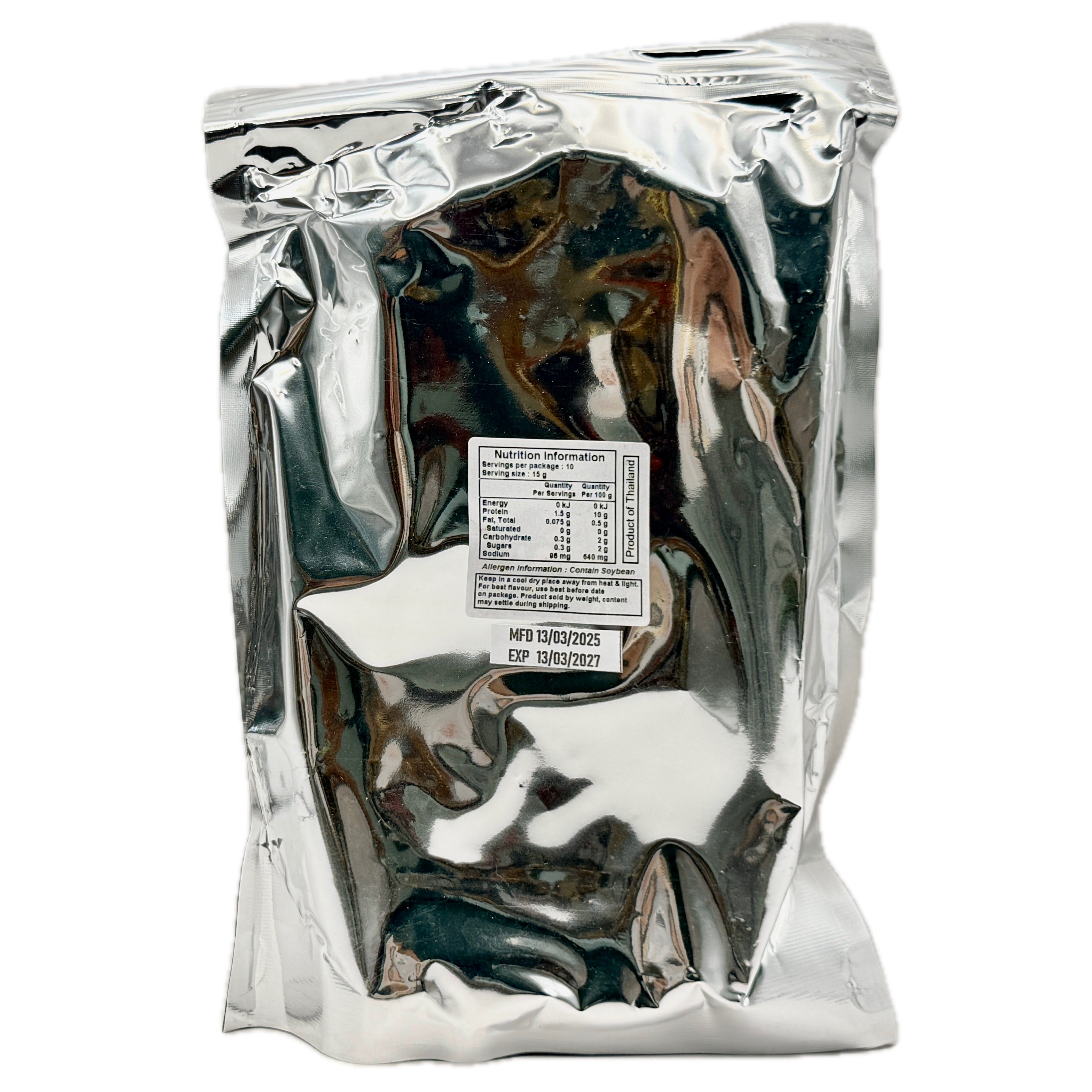 Tong's Roasted Fermented Soybean Disc Tua Nao Paen 150g back with nutrition info