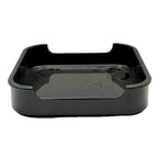 TOP Plasticware black square condiment tray 5.5 inch front on white background