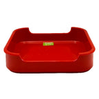 TOP Plasticware red square condiment tray 5.5 inch front on white background
