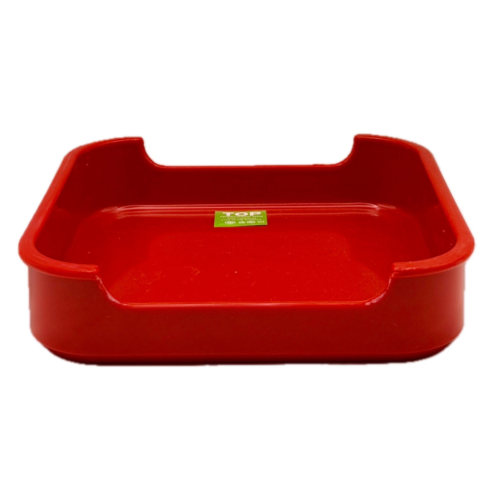 TOP Plasticware red square condiment tray 5.5 inch front on white background