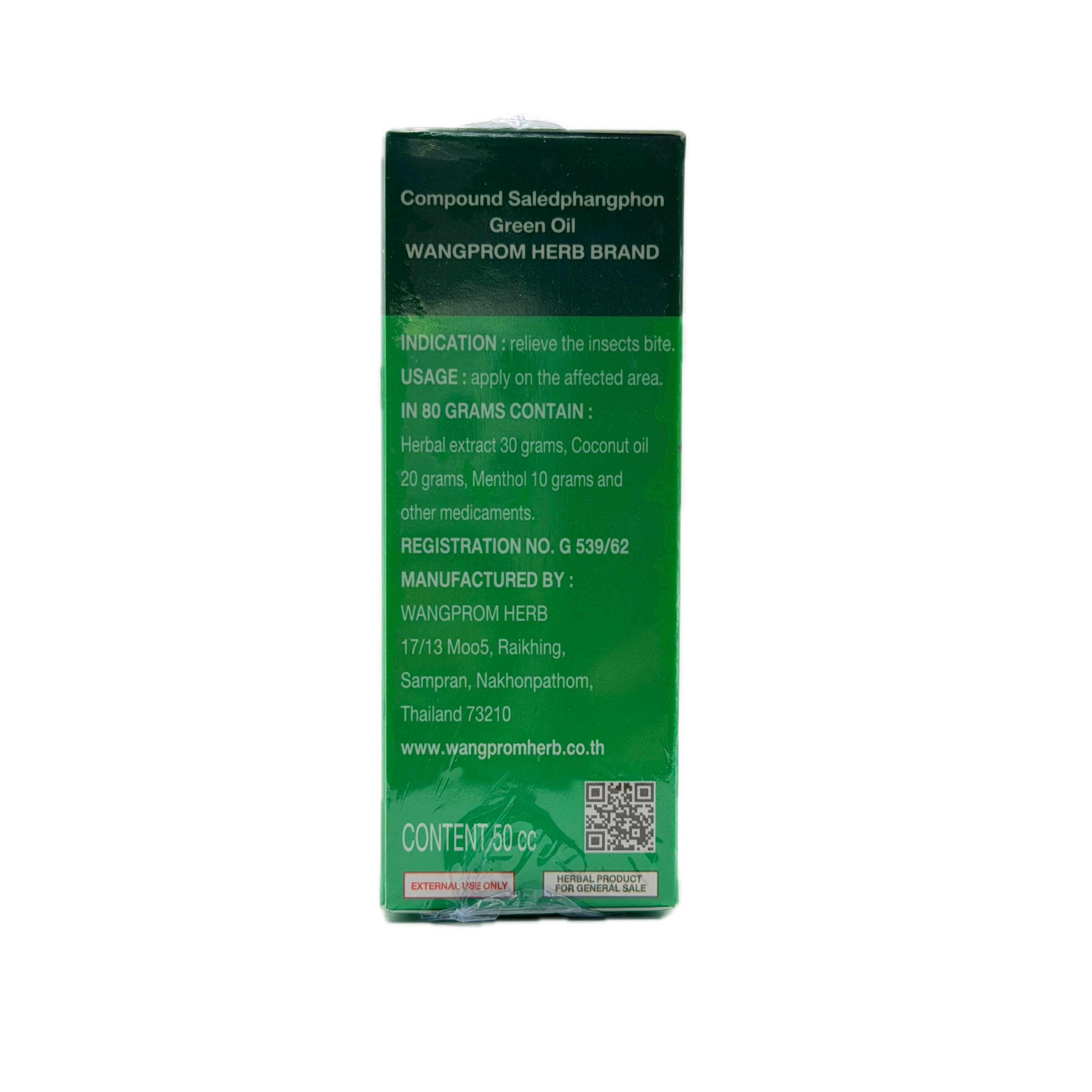 Wangprom Herb Compound Saledphangphon Green Oil 50cc - photo 3