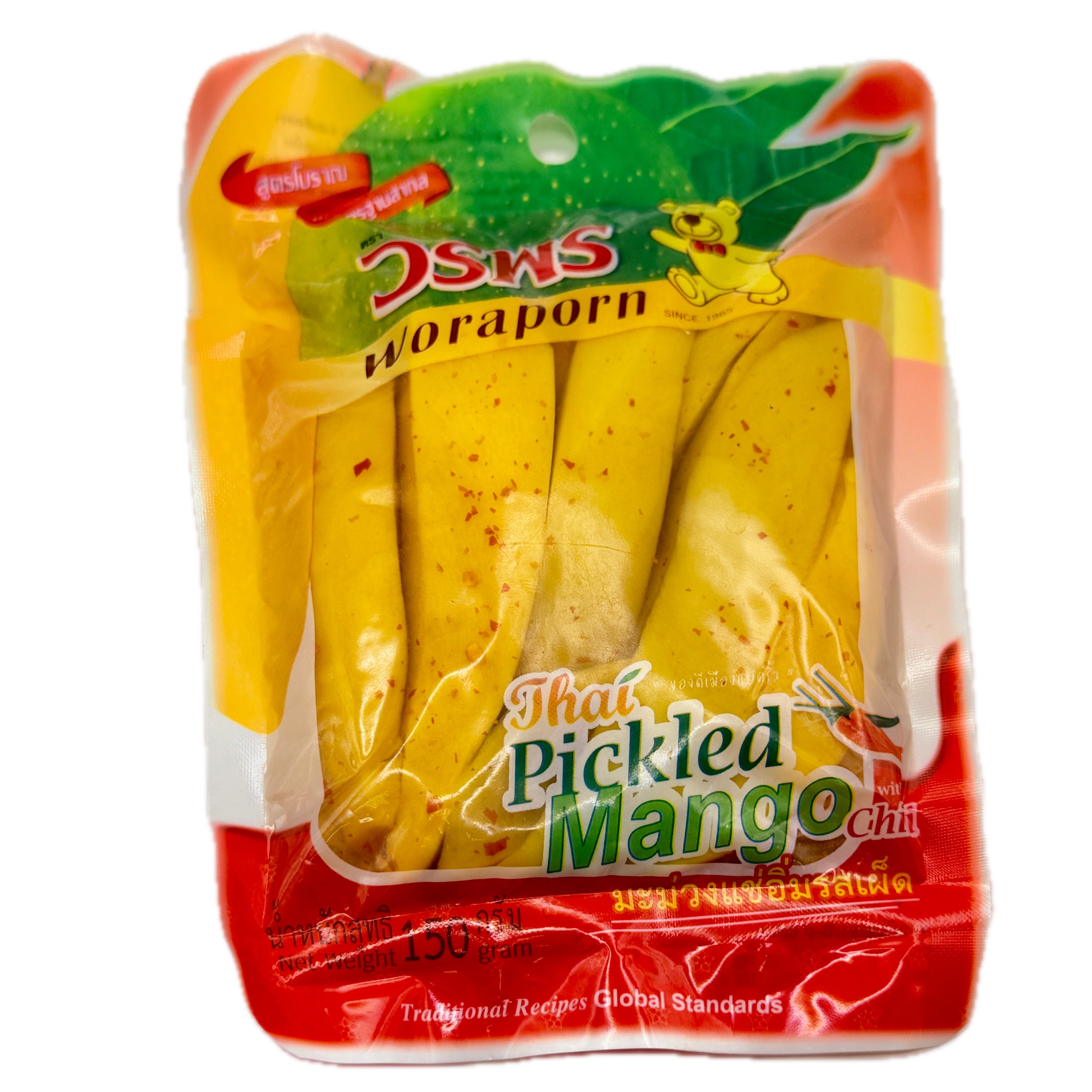 Woraporn Thai Pickled Mango with Chili 150g bag front view Thailand