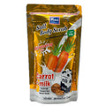 Yoko Gold Salt Body Scrub Carrot Milk 350g golden yellow ziplock pouch front view