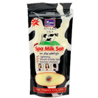 Yoko Spa Milk Salt 300g black and white cow print ziplock pouch front