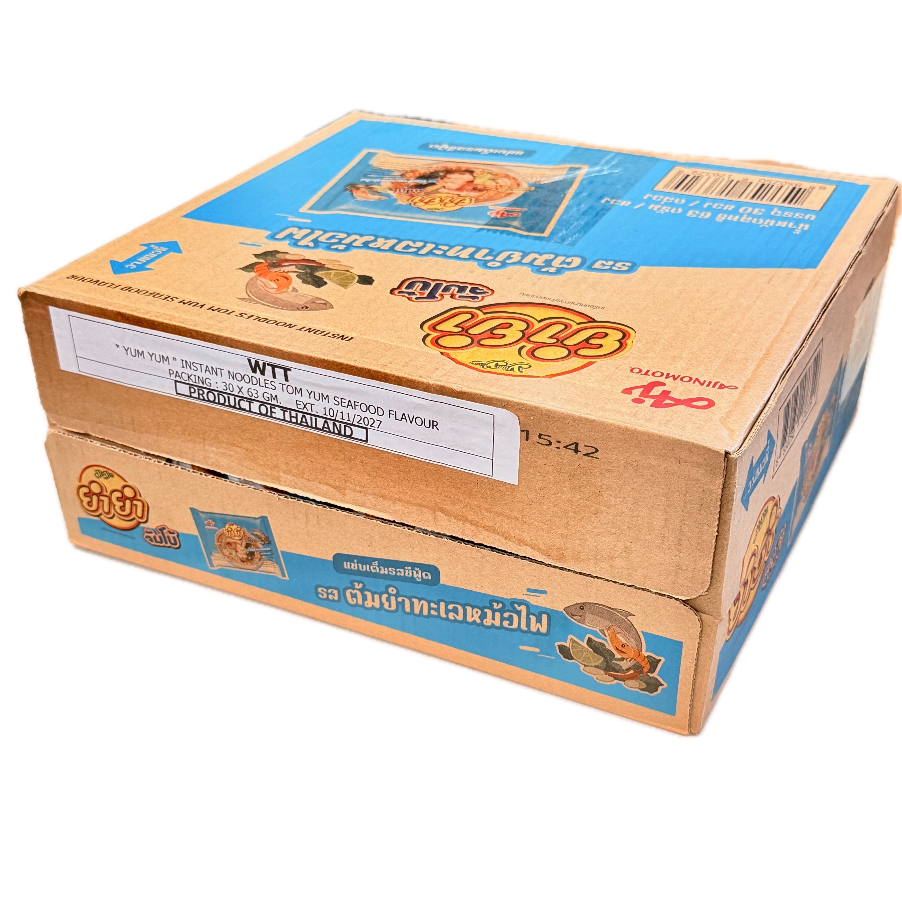 Yum Yum Instant Noodles Tom Yum Seafood box 30 bags 63g Ajinomoto