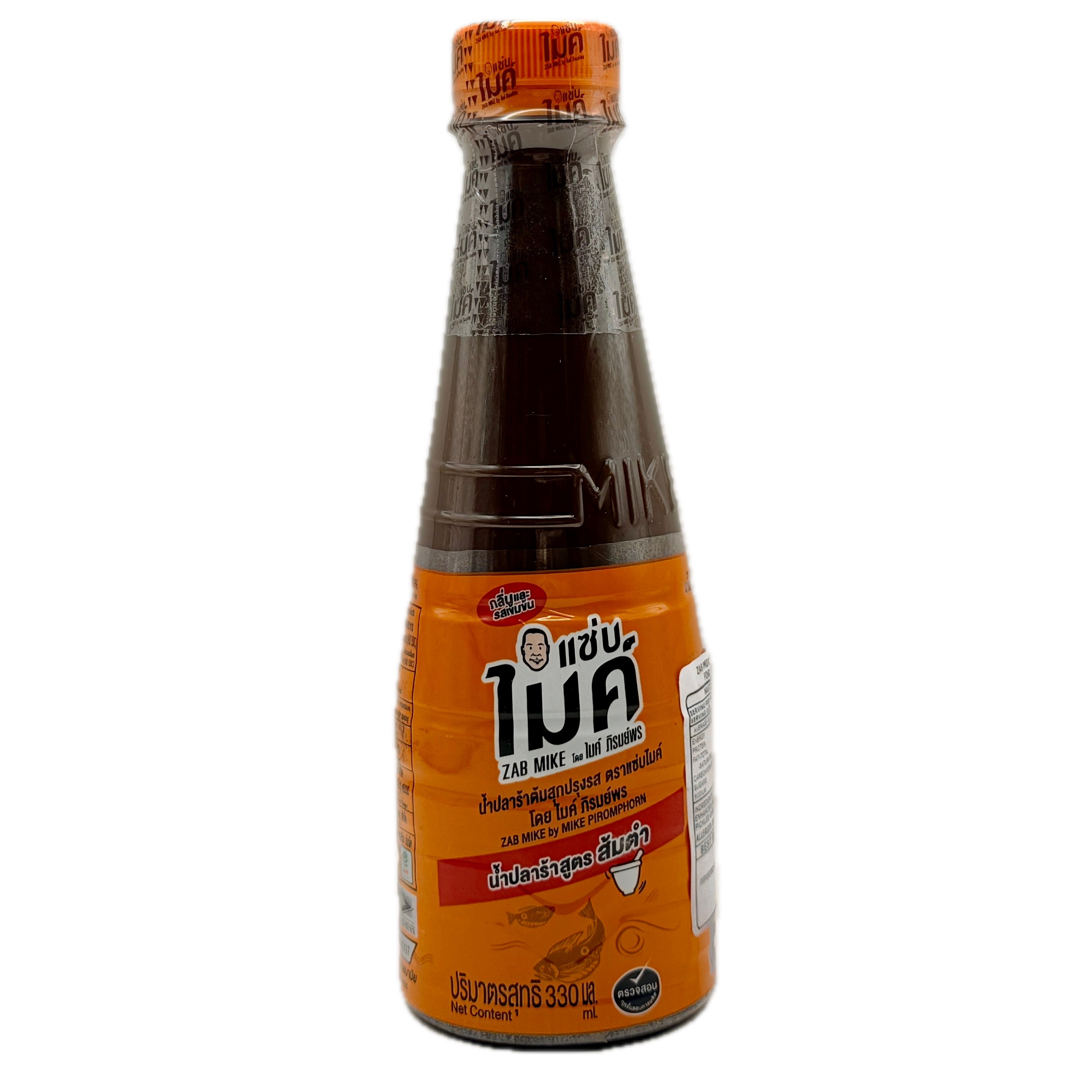 Zab Mike orange label fermented fish sauce som tum 330ml front