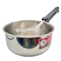 Zebra Thailand brand stainless steel saucepan with black handle on white background